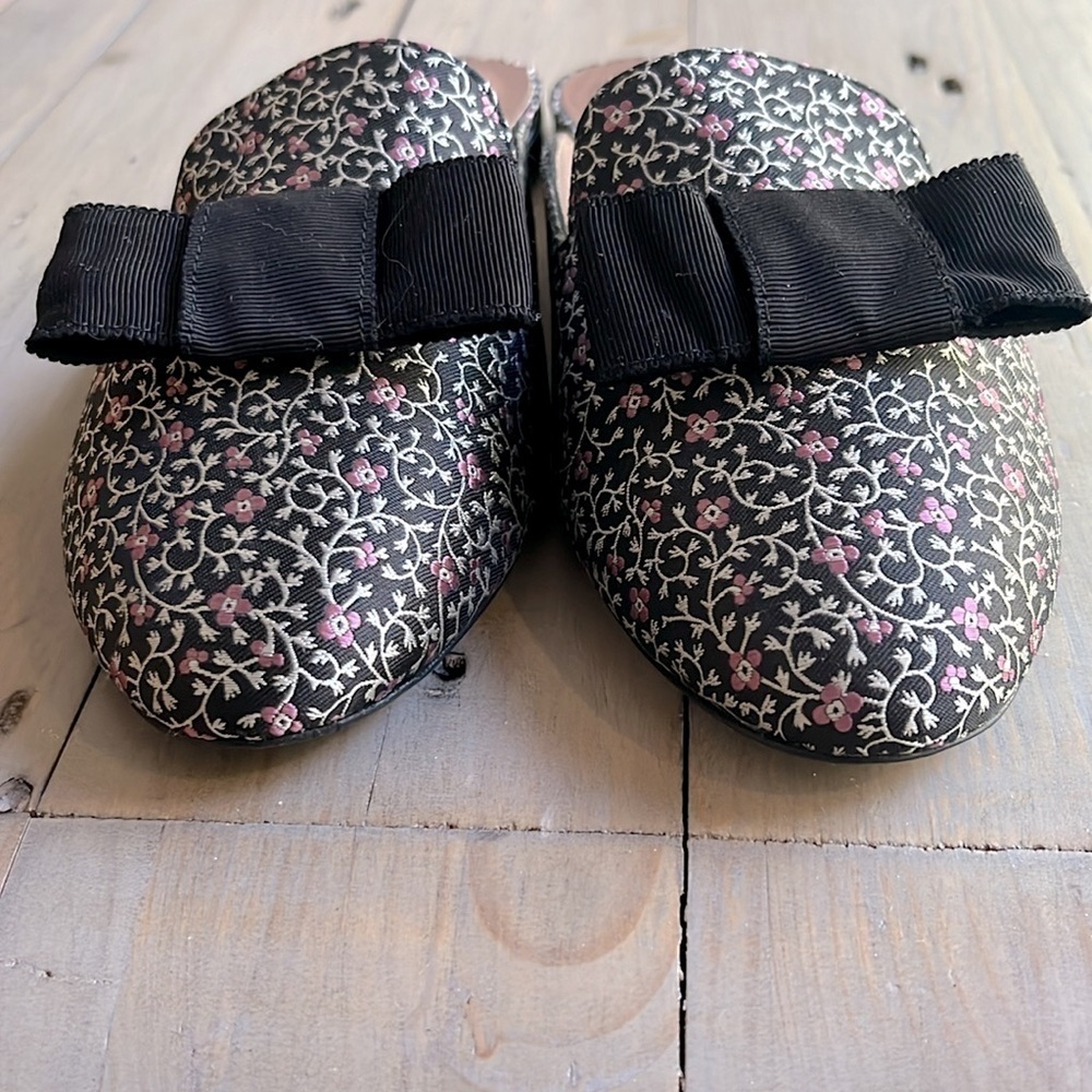 New. Tabitha Simmons Masha Bow mules in black multi Size 38.5, US 8.5 - Picture 2 of 10